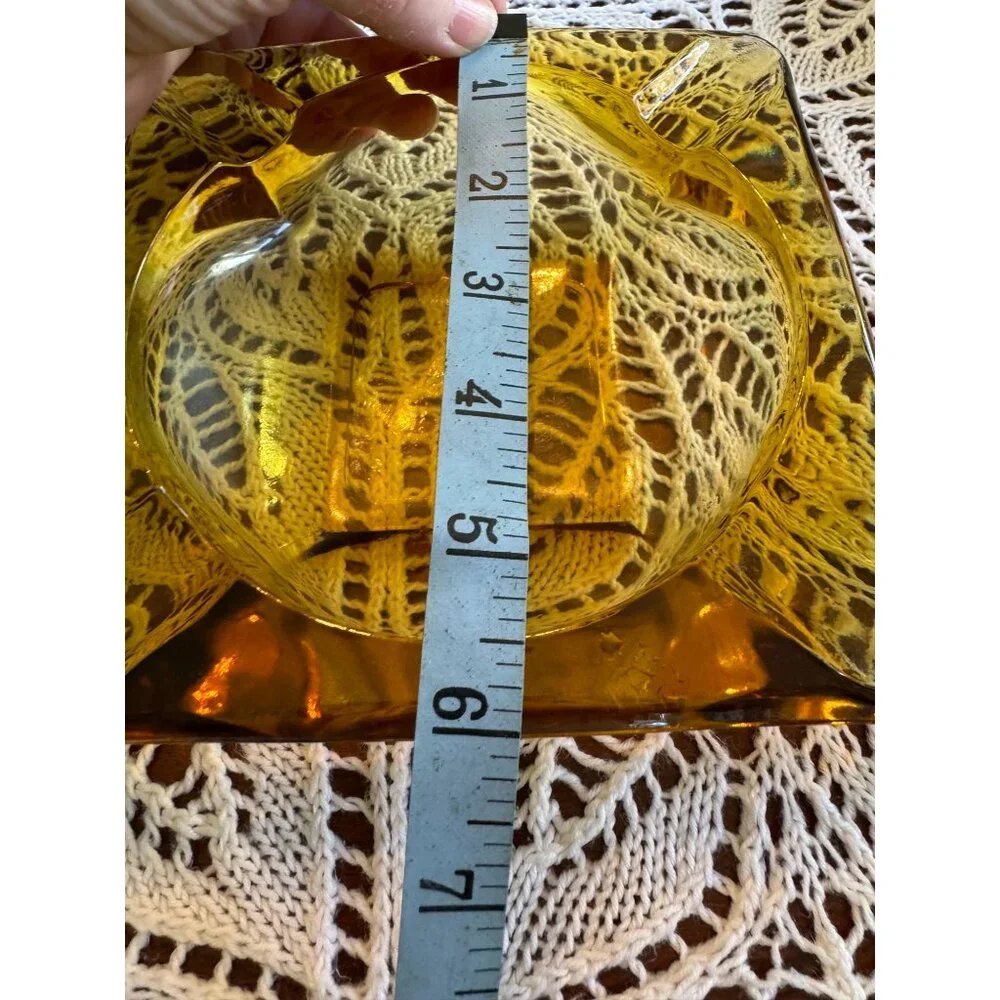 Vintage Amber Glass‎ Ashtray – Classic Mid-Century Charm